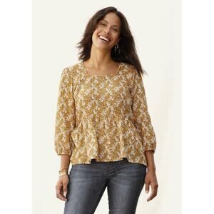 Matilda Jane Size Medium Just‎ Imagine Shay Women Ditsy Floral Peplum Top